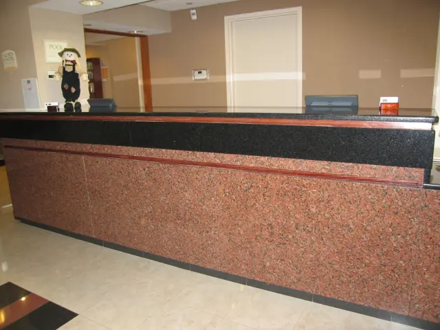 Marriott Hotel Stone Front Desk completed by StoneOne.